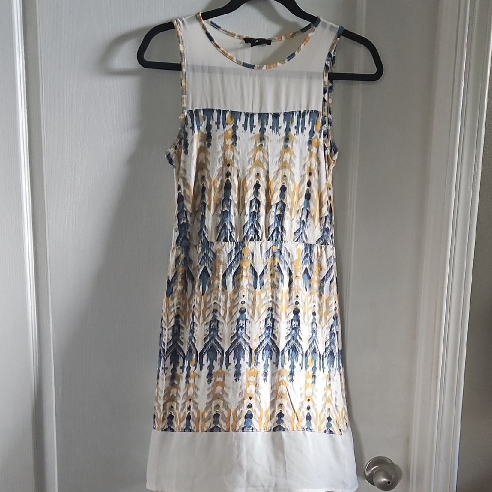 H&M Sleeveless Dress with Blue and Yellow Design